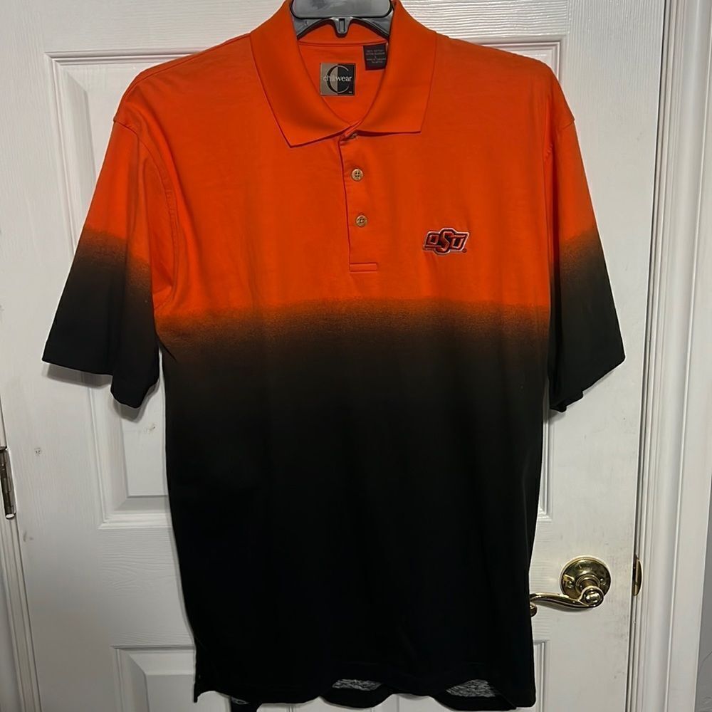 🔥🔥 OKLAHOMA STATE “OSU” COWBOYS Cotton Polo Shirt - Men Sz L - EXCELLENT